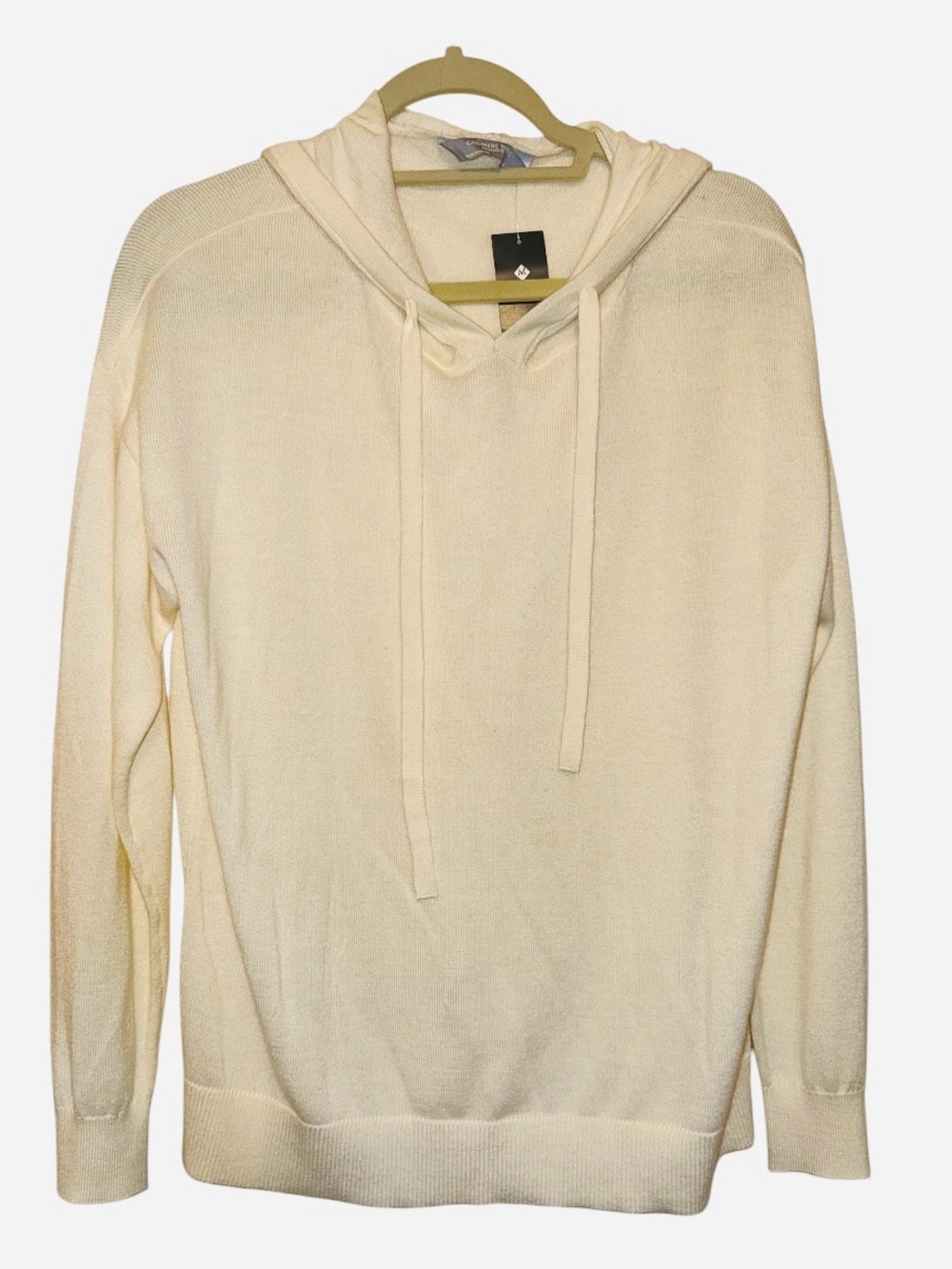 Member’s Mark Cashmere Blend Hoodie Cream Ivory Small NWT